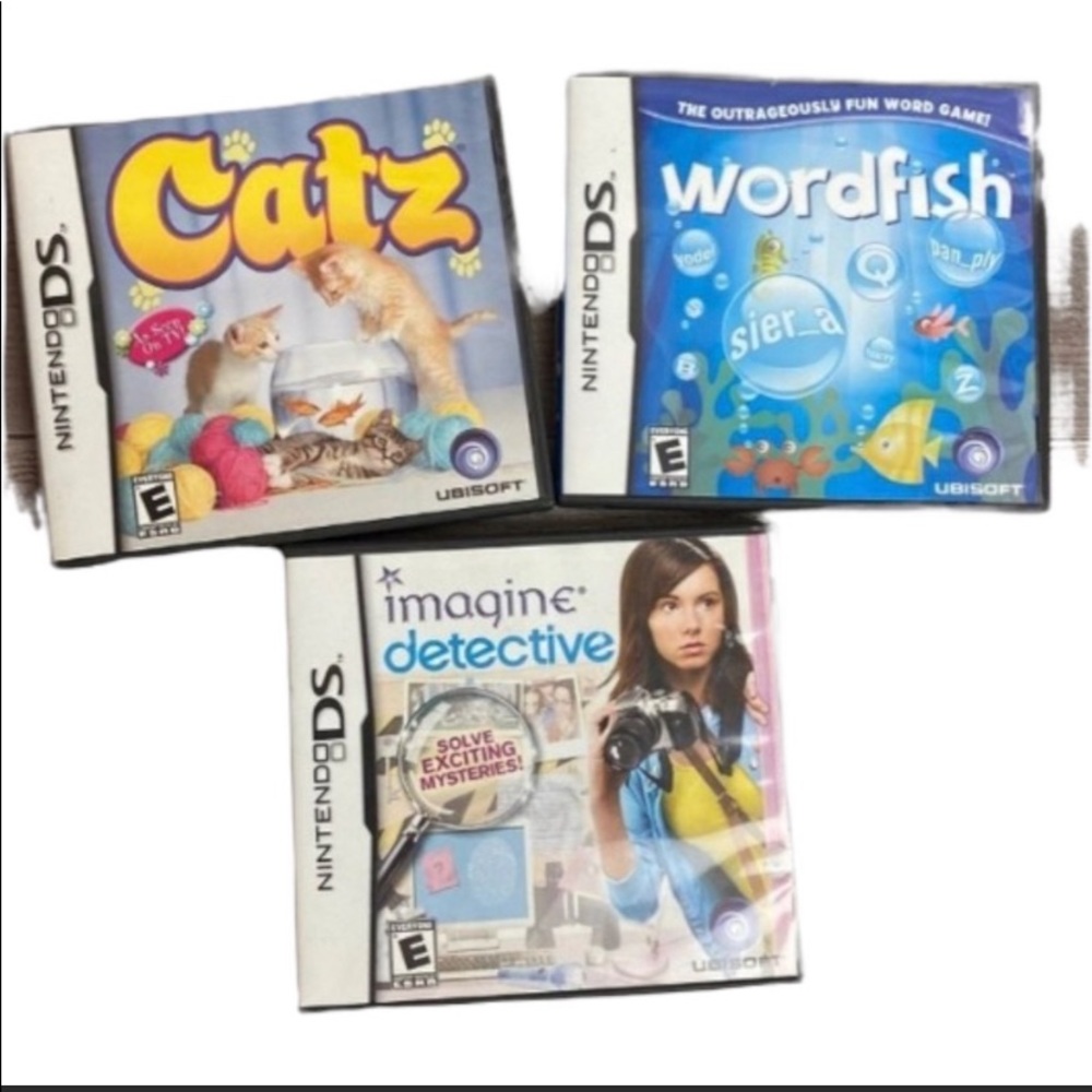 Nintendo DS Game Lot CATZ, WORDFISH,IMAGINE DETECTIVE